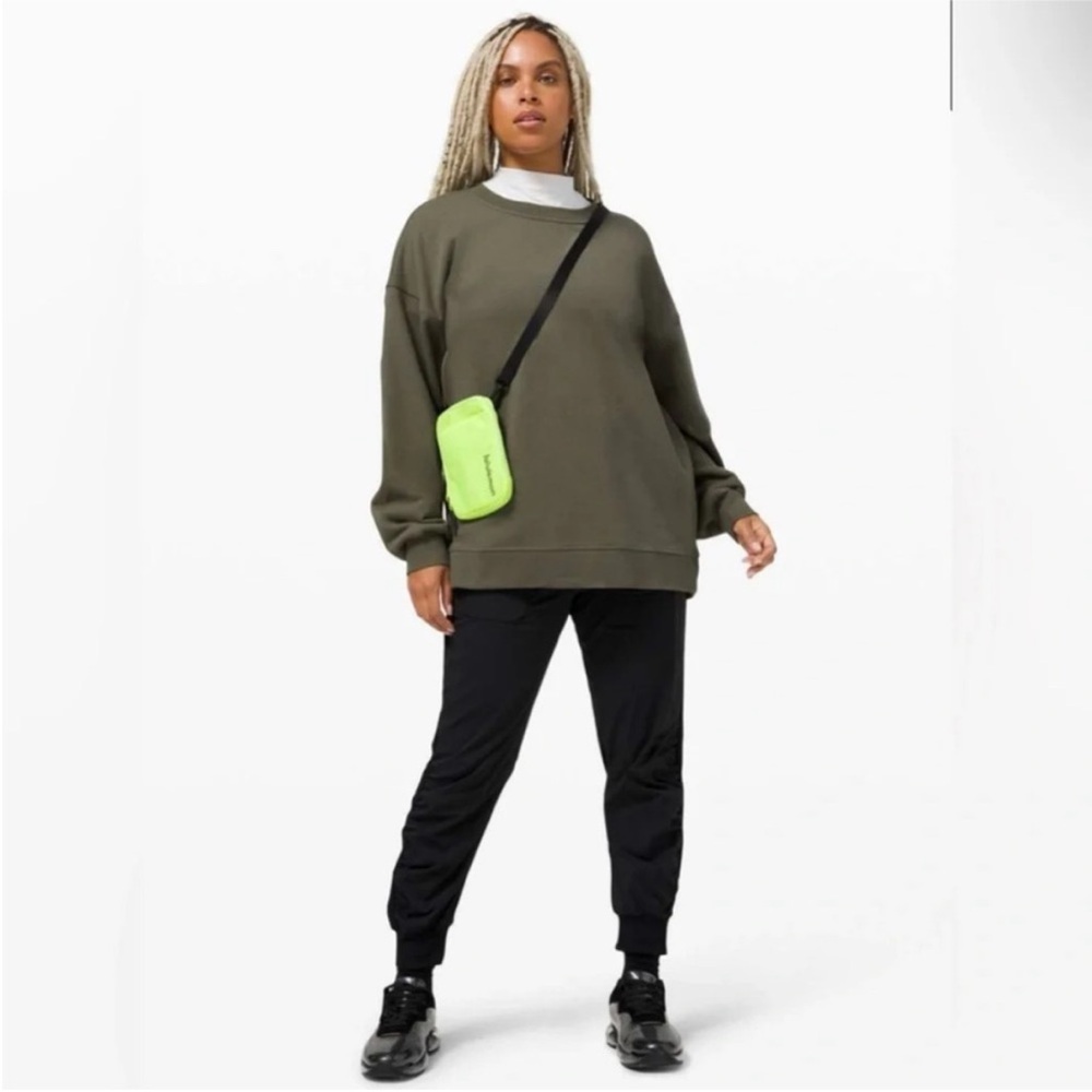 Lululemon Perfectly Oversized Crew Crewneck Sweatshirt Cotton Terry Army Green - Picture 7 of 9